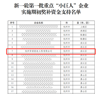 華新機電晉升國家重點“小巨人”啦！